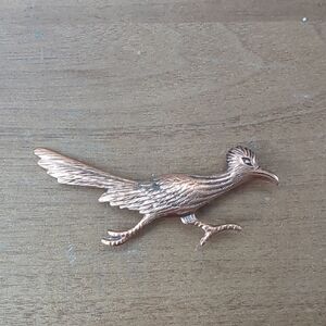 Vintage Copper Roadrunner Pin